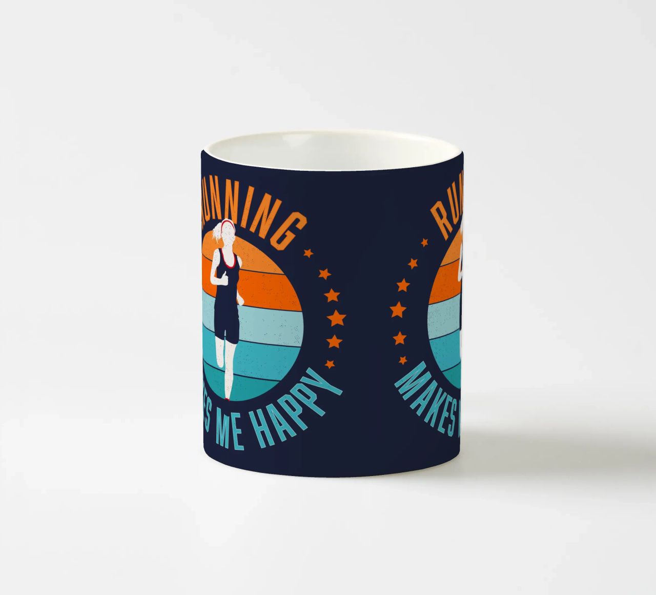 Correre mi rende felice. Per i corridori. Per chi fa jogging. tazza in ceramica da CalliLetters