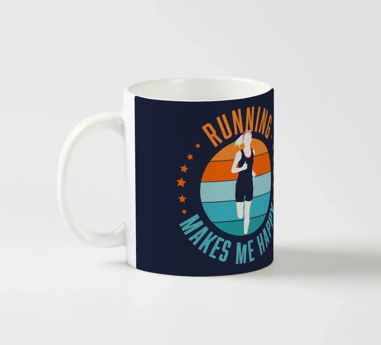 Running makes me happy. For runners. Joggers. ceramic mug by CalliLetters