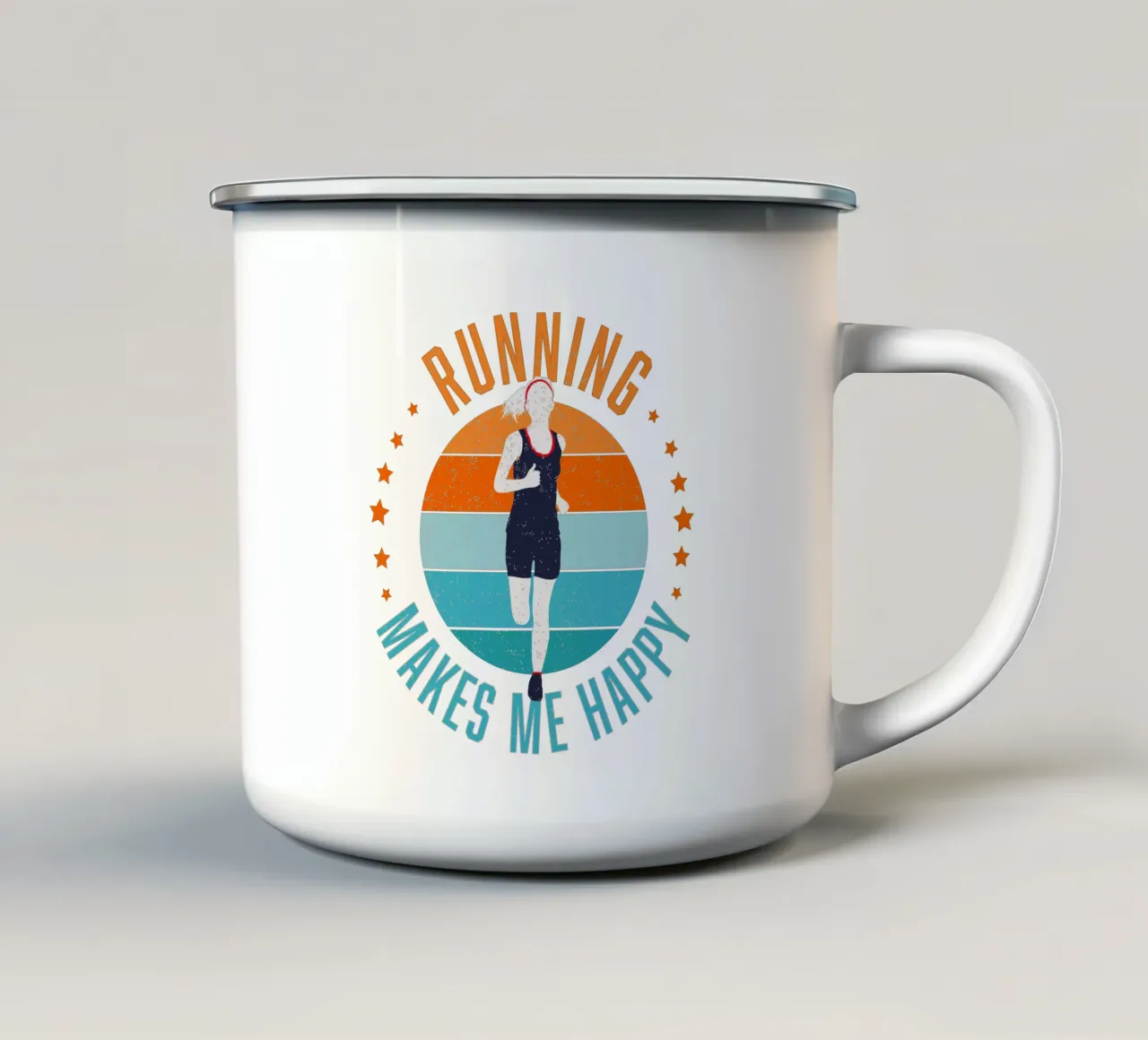 Correr me hace feliz. Para los corredores. Corredores. taza de esmalte de CalliLetters