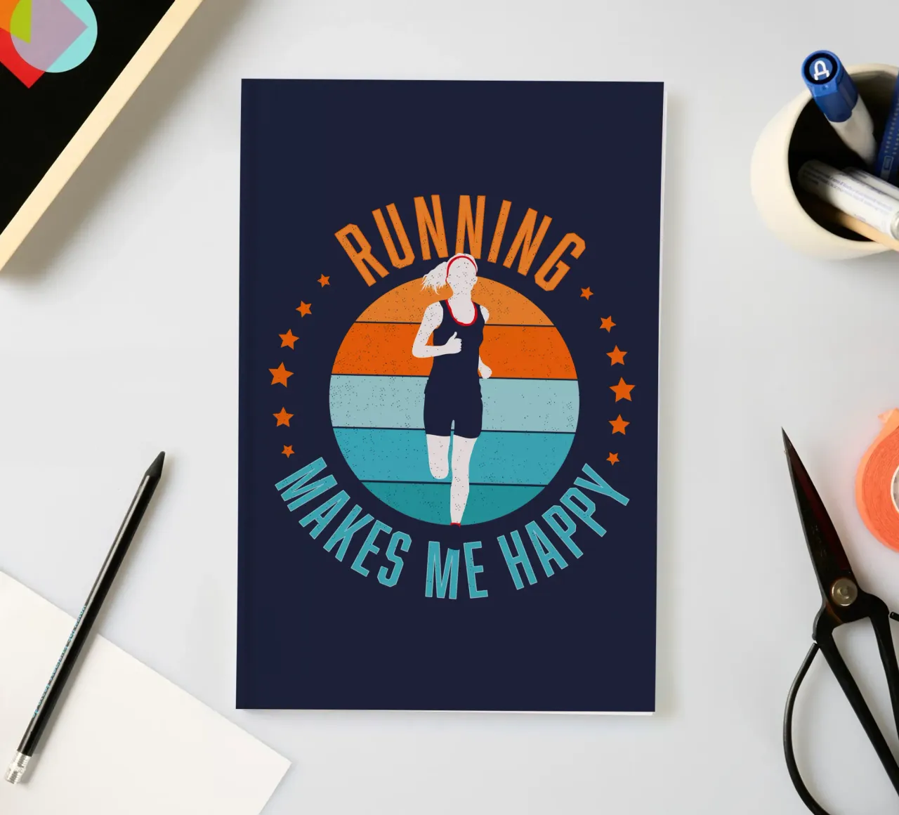 Running makes me happy. For runners. Joggers. notebook by CalliLetters