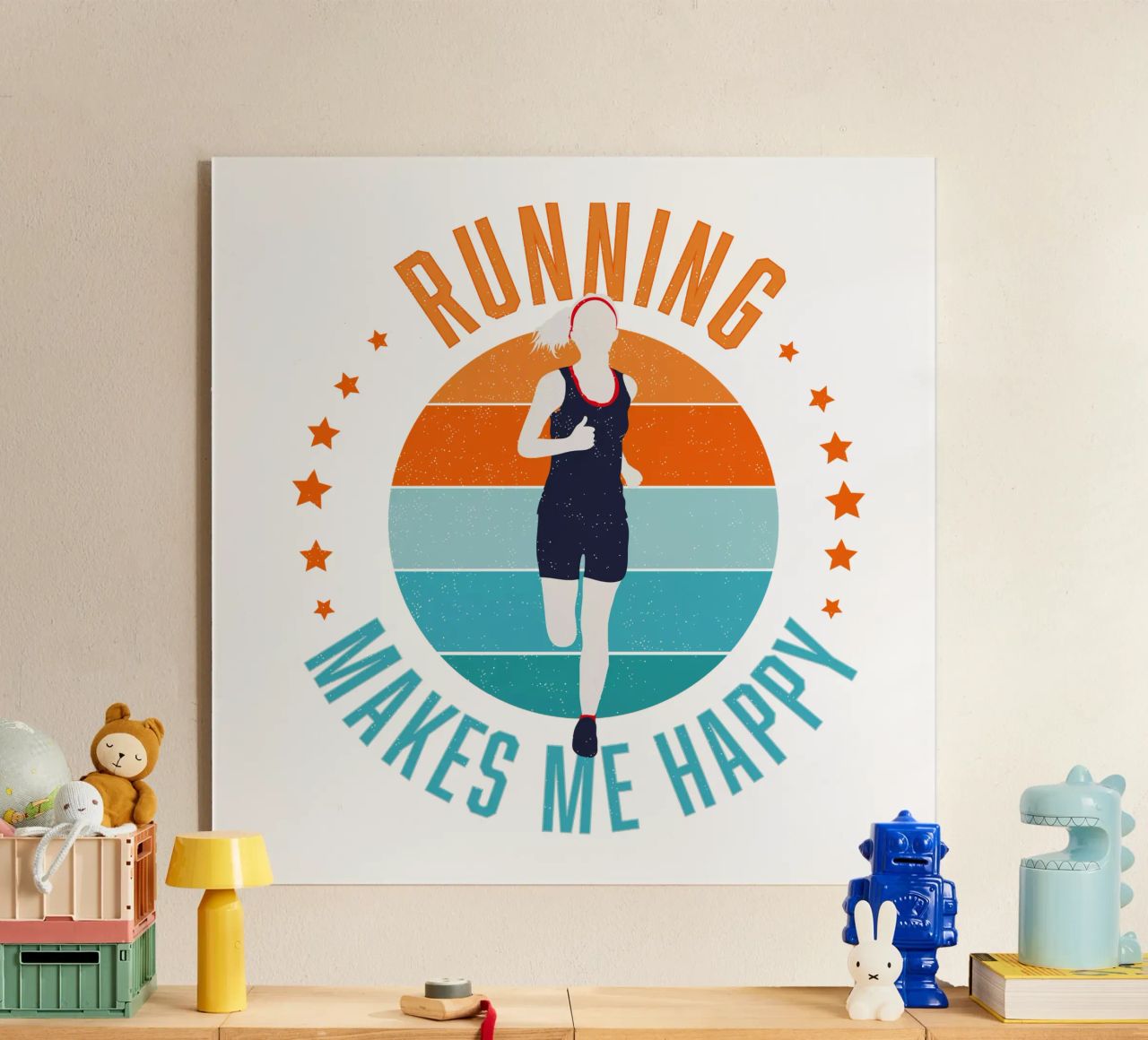 Correre mi rende felice. Per i corridori. Per chi fa jogging. plexiglass da CalliLetters