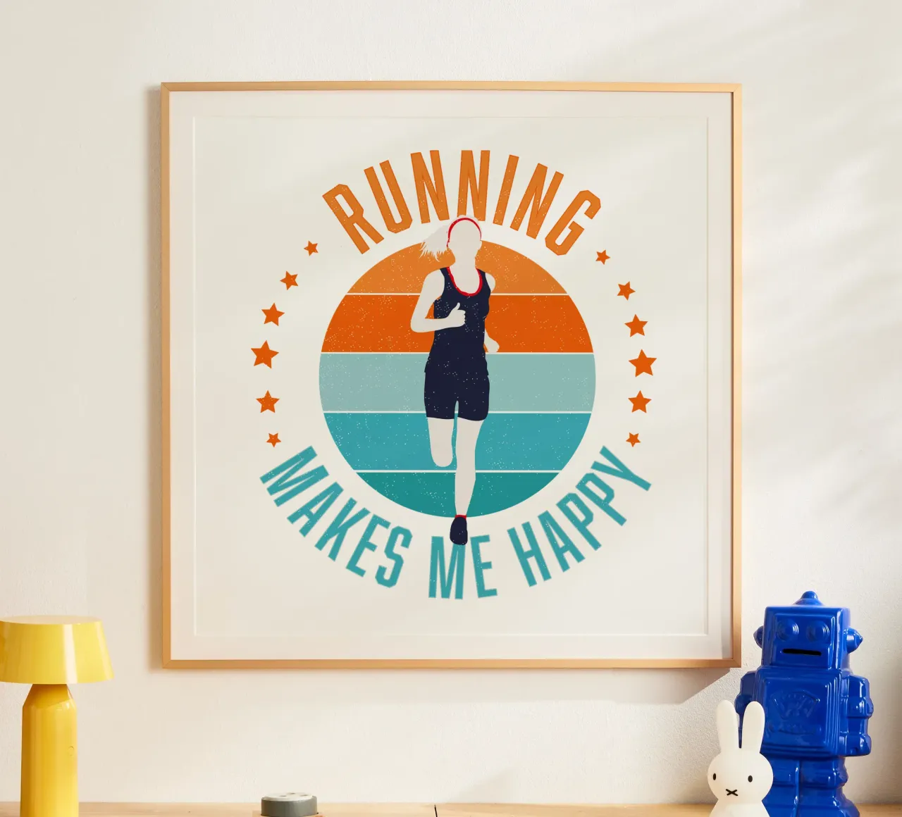 Correre mi rende felice. Per i corridori. Per chi fa jogging. carta hahnemühle da CalliLetters
