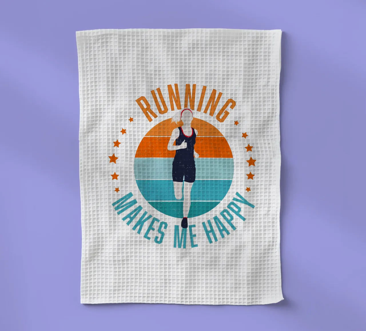 Correre mi rende felice. Per i corridori. Per chi fa jogging. canovaccio da cucina da CalliLetters