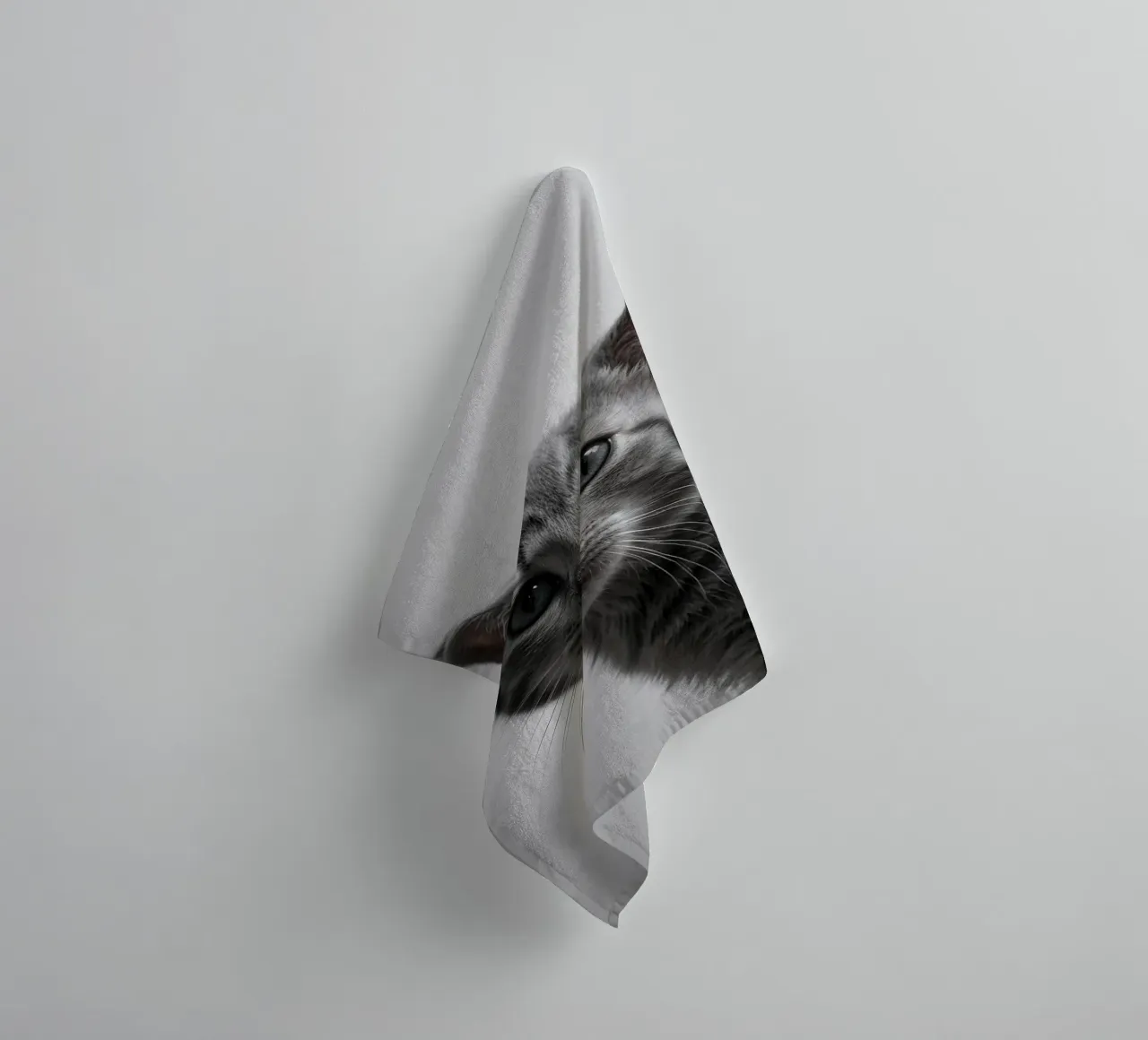 Portrait of a grey kitten w/ intense eyes | Work 47 towel by Paws & Portraits