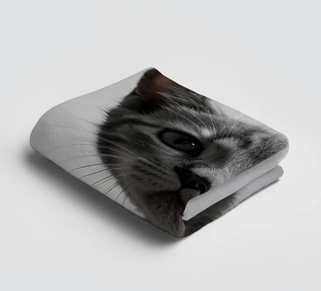 Portrait of a grey kitten w/ intense eyes | Work 47 towel by Paws & Portraits
