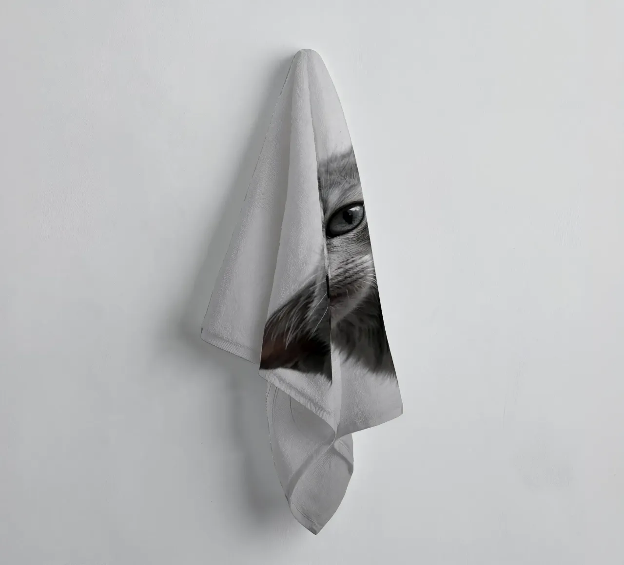 Portrait of a grey kitten w/ intense eyes | Work 47 towel by Paws & Portraits
