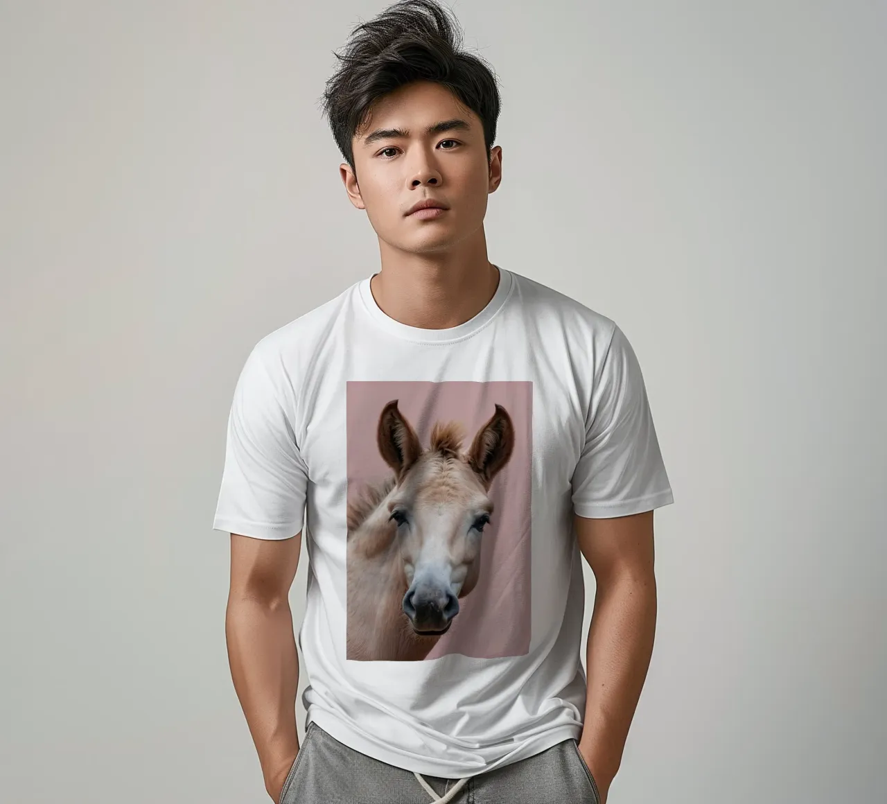 Ritratto di giovane puledro, sguardo attento | Opera 48 t-shirt da Paws & Portraits