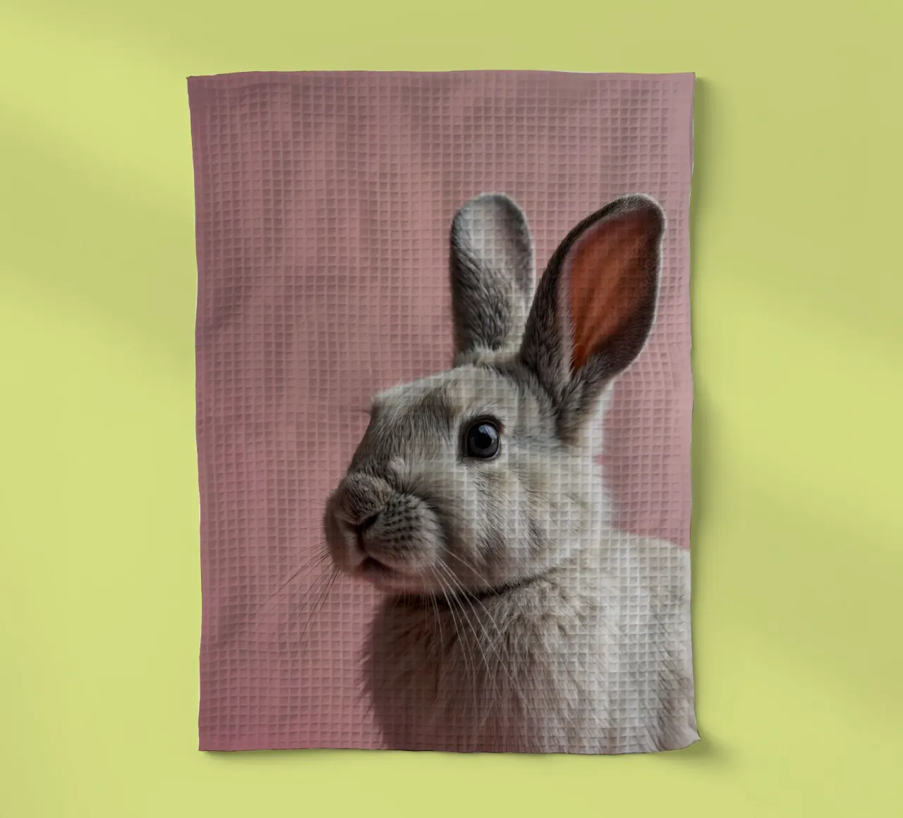 Portrait d'un lapin curieux | Oeuvre 49 torchon de Paws & Portraits