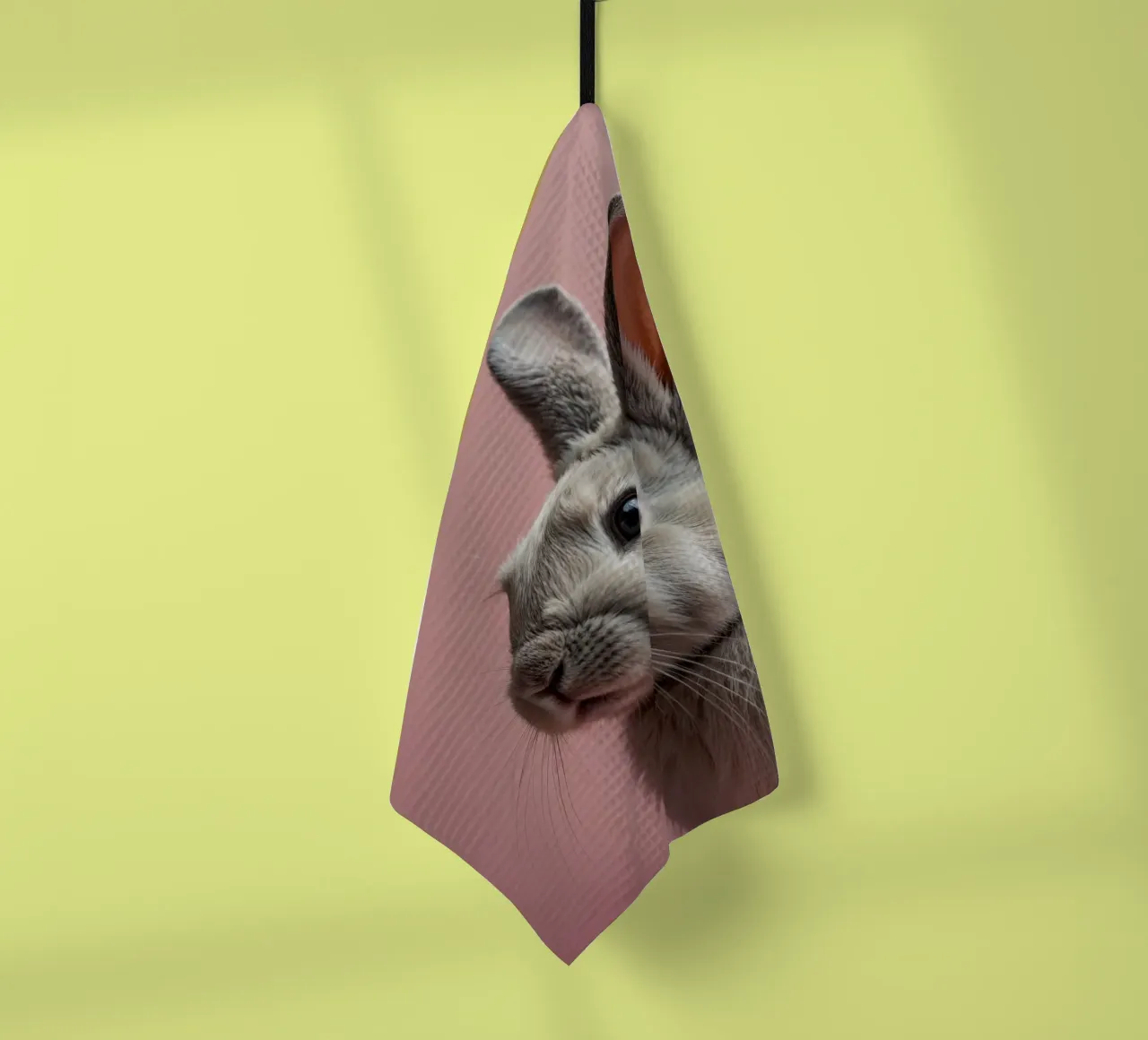 Portrait d'un lapin curieux | Oeuvre 49 torchon de Paws & Portraits