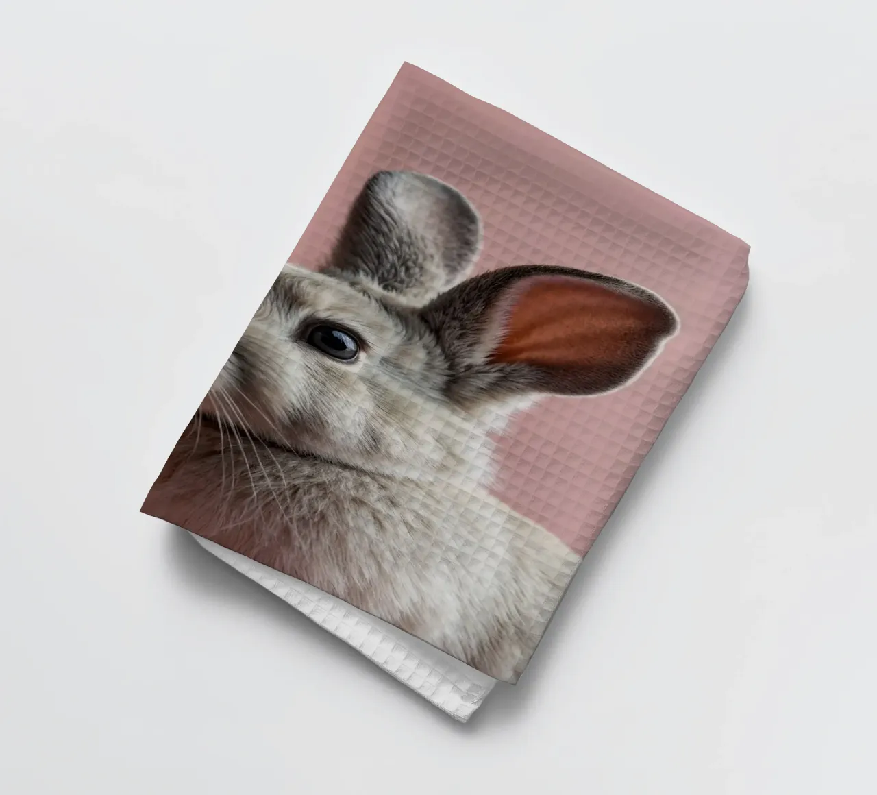 Portrait d'un lapin curieux | Oeuvre 49 torchon de Paws & Portraits