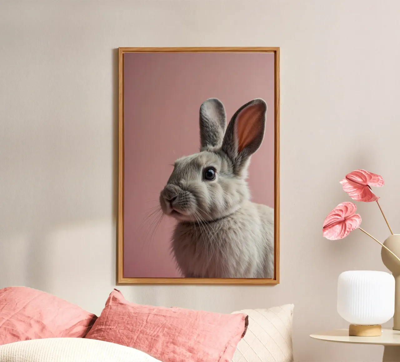 Portrait d'un lapin curieux | Oeuvre 49 panneau forex de Paws & Portraits