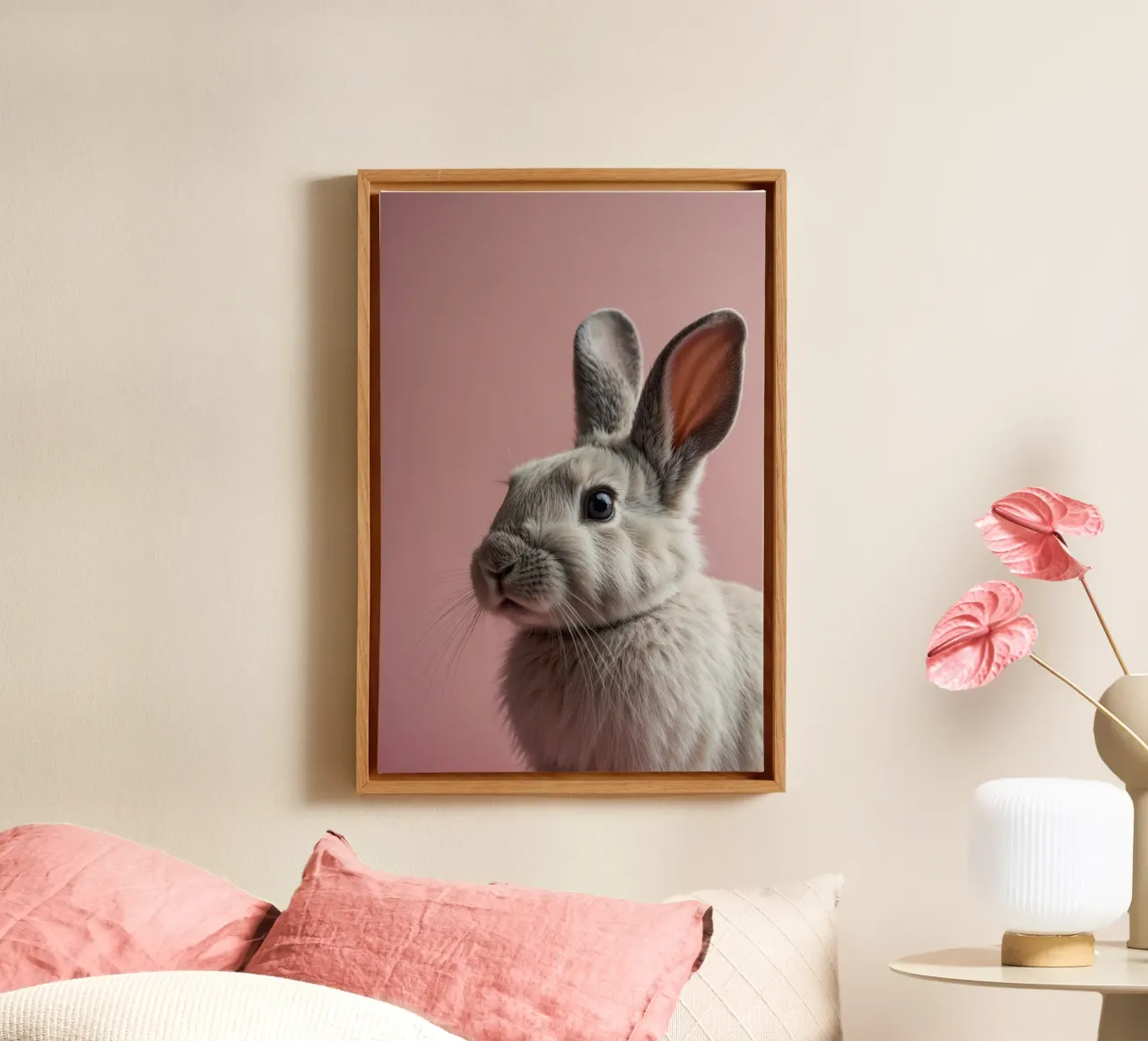 Portrait of a curious hare | Work 49 canvas by Paws & Portraits