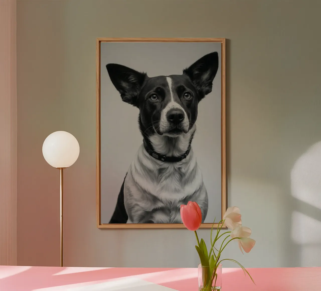 Ritratto di un cane dallo sguardo attento | Lavoro 50 alluminio dibond da Paws & Portraits