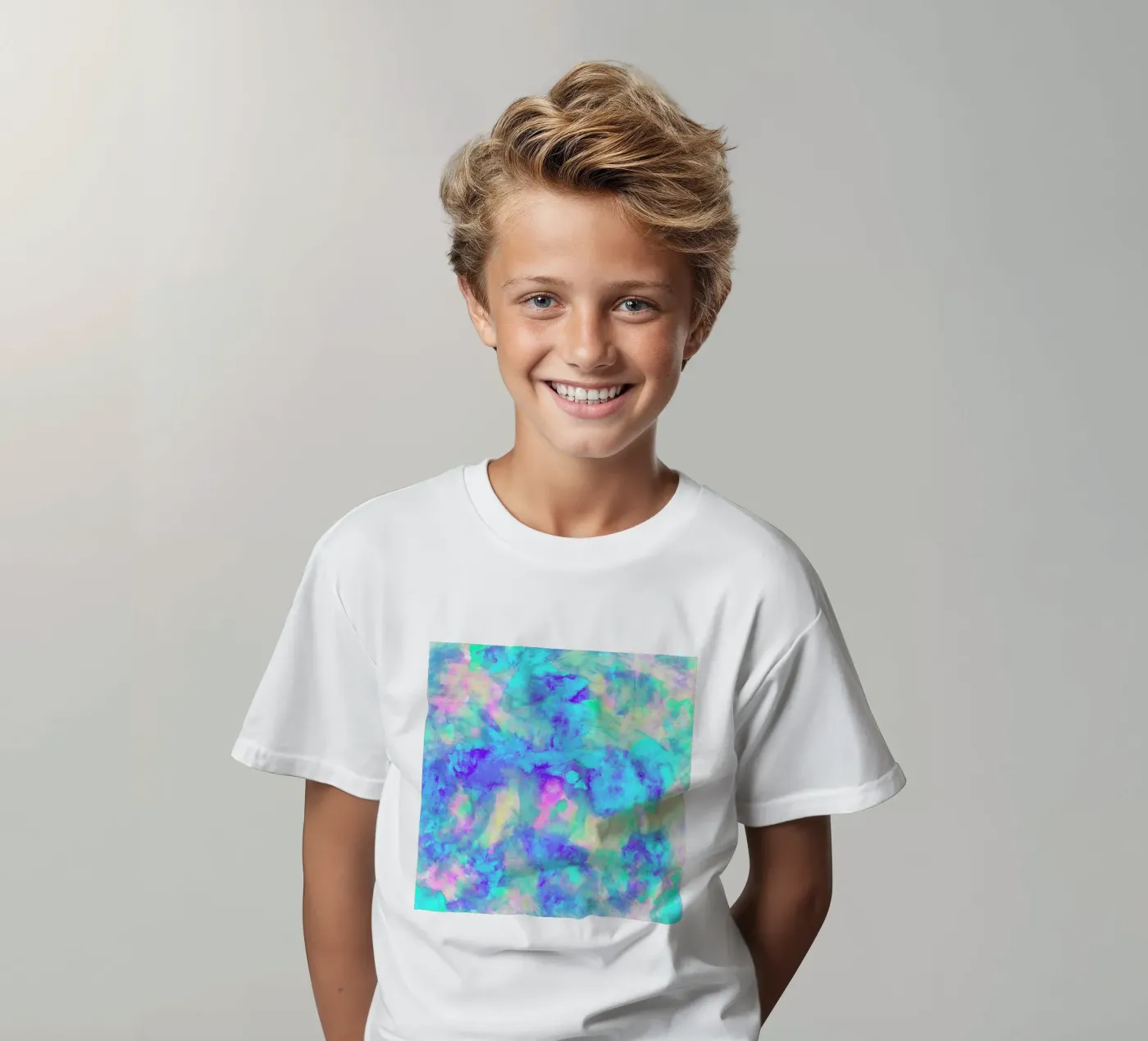 Electrify Ice Blue t-shirt bambini da Amy Sia