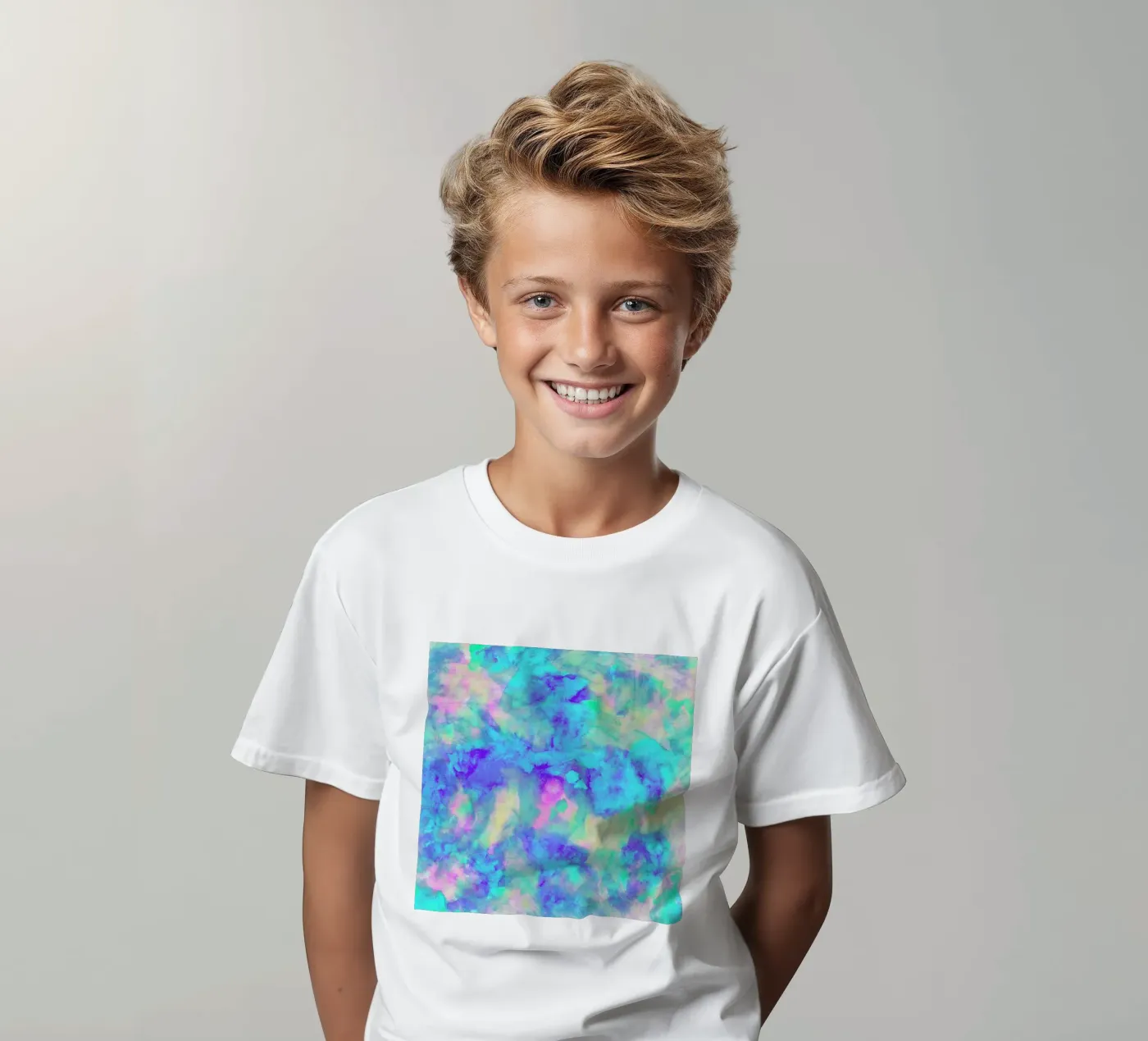 Electrify Ice Blue t-shirt bambini da Amy Sia