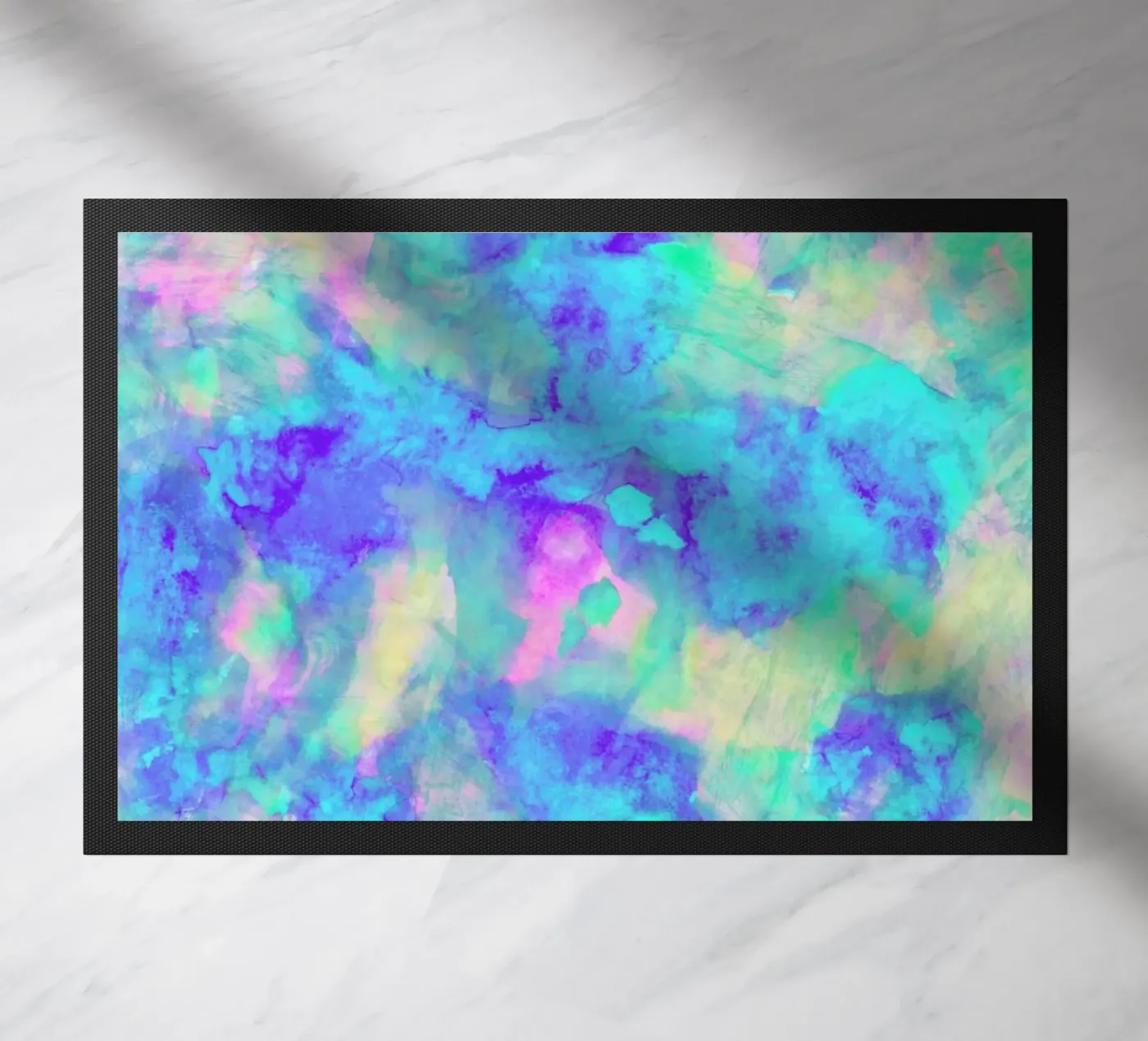 Electrify Ice Blue doormat by Amy Sia