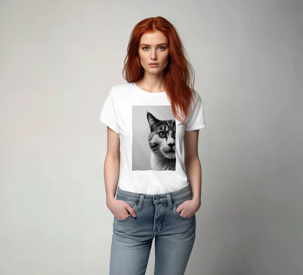 Ritratto di gatto di profilo | Opera 51 t-shirt da Paws & Portraits