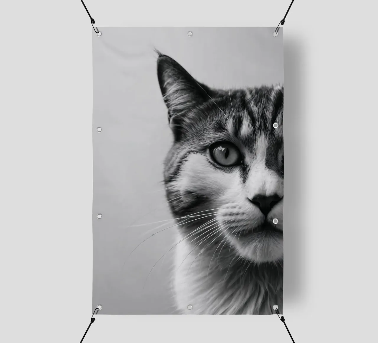 Ritratto di gatto di profilo | Opera 51 telo in pvc da Paws & Portraits