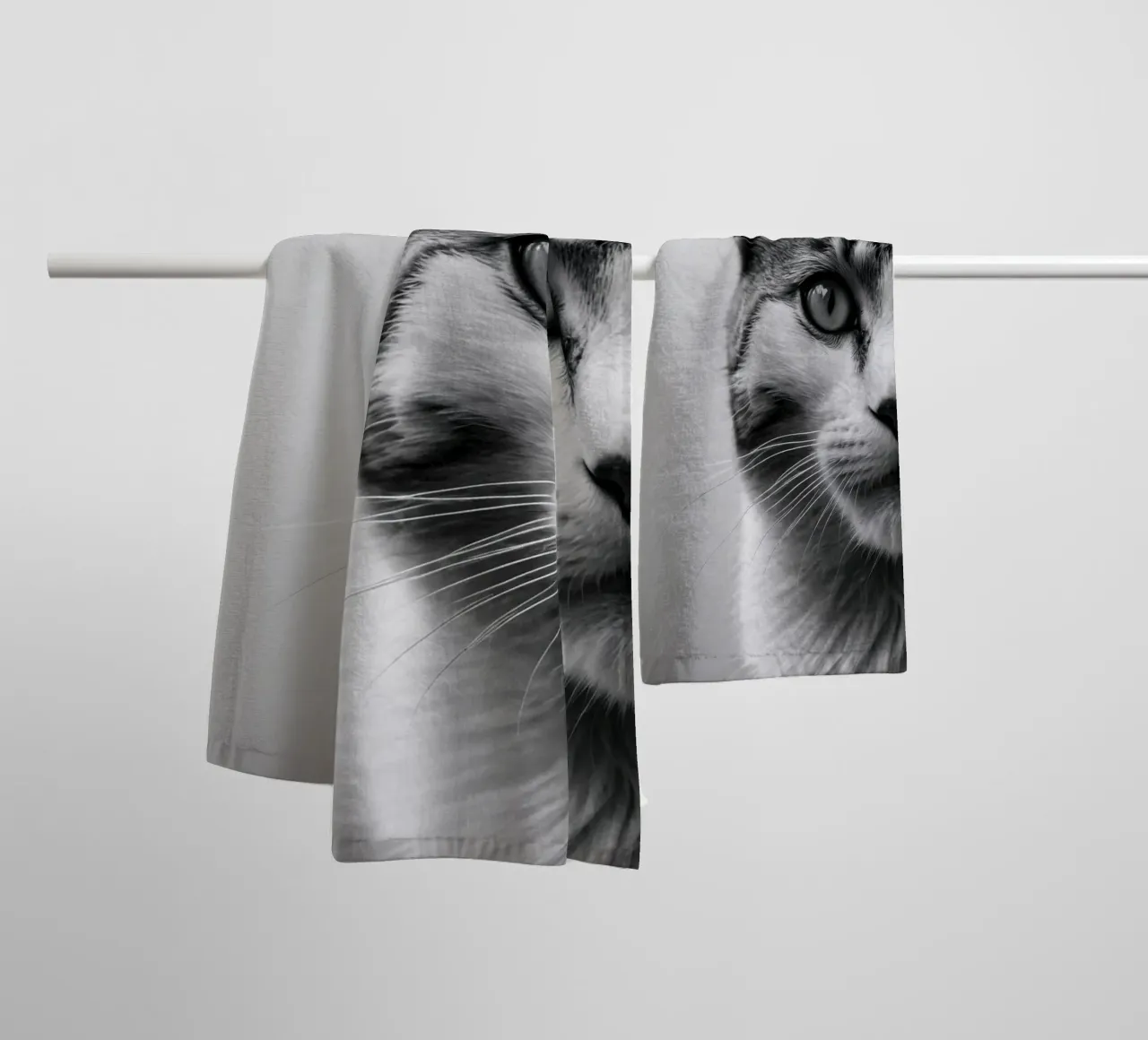Portrait of a cat in profile | Work 51 towel by Paws & Portraits