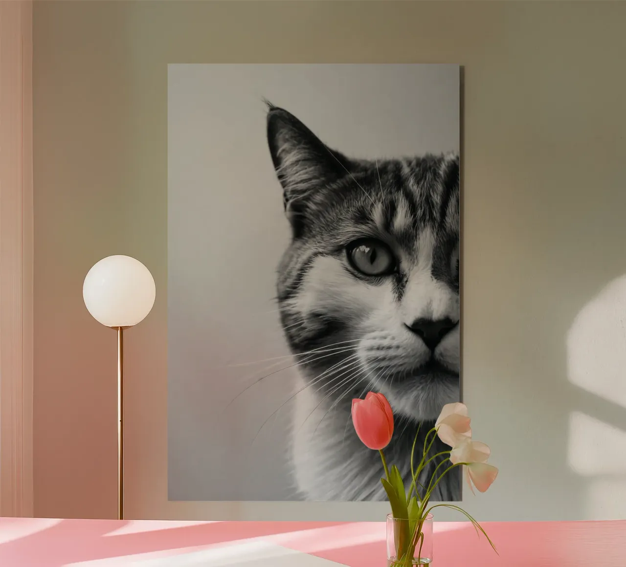 Ritratto di gatto di profilo | Opera 51 alluminio dibond da Paws & Portraits