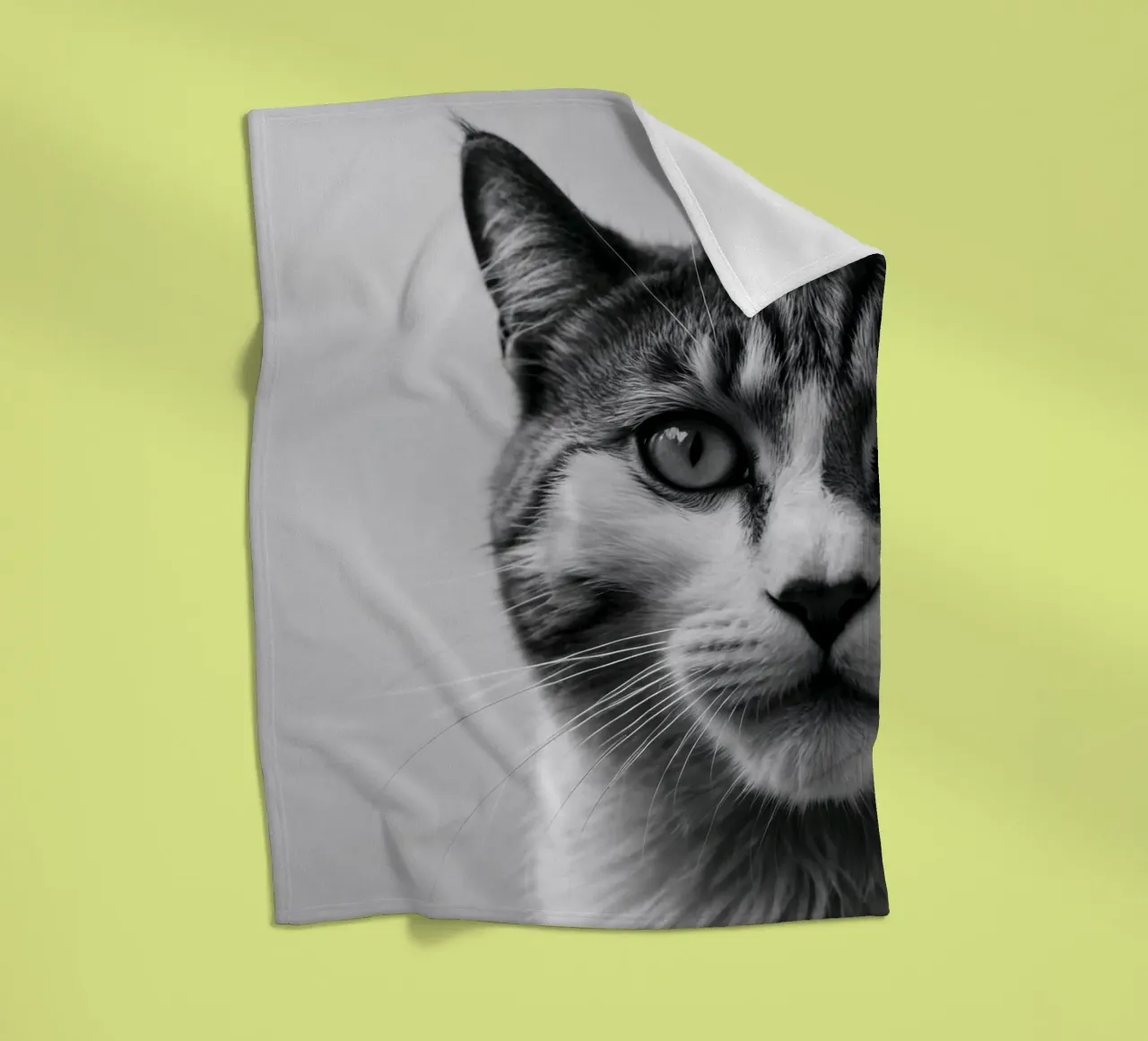 Portrait of a cat in profile | Work 51 fleece blanket by Paws & Portraits