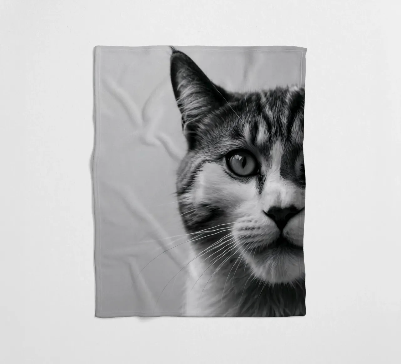 Portrait of a cat in profile | Work 51 fleece blanket by Paws & Portraits