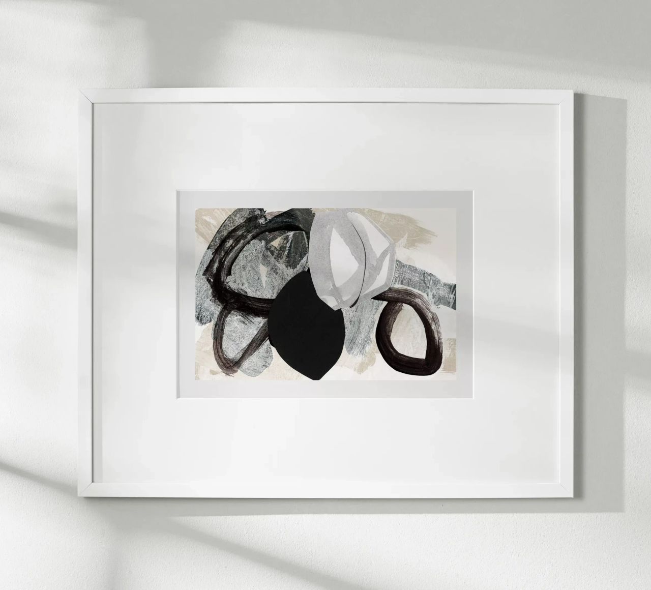 abstract mixed media collage poster by IRIS LEHNHARDT FINE ART