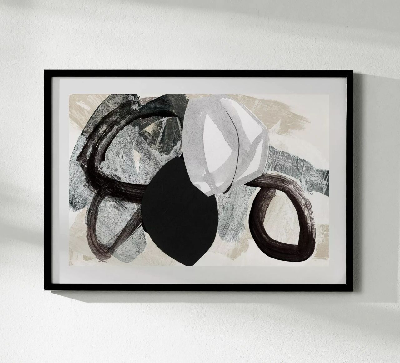 abstract mixed media collage poster by IRIS LEHNHARDT FINE ART