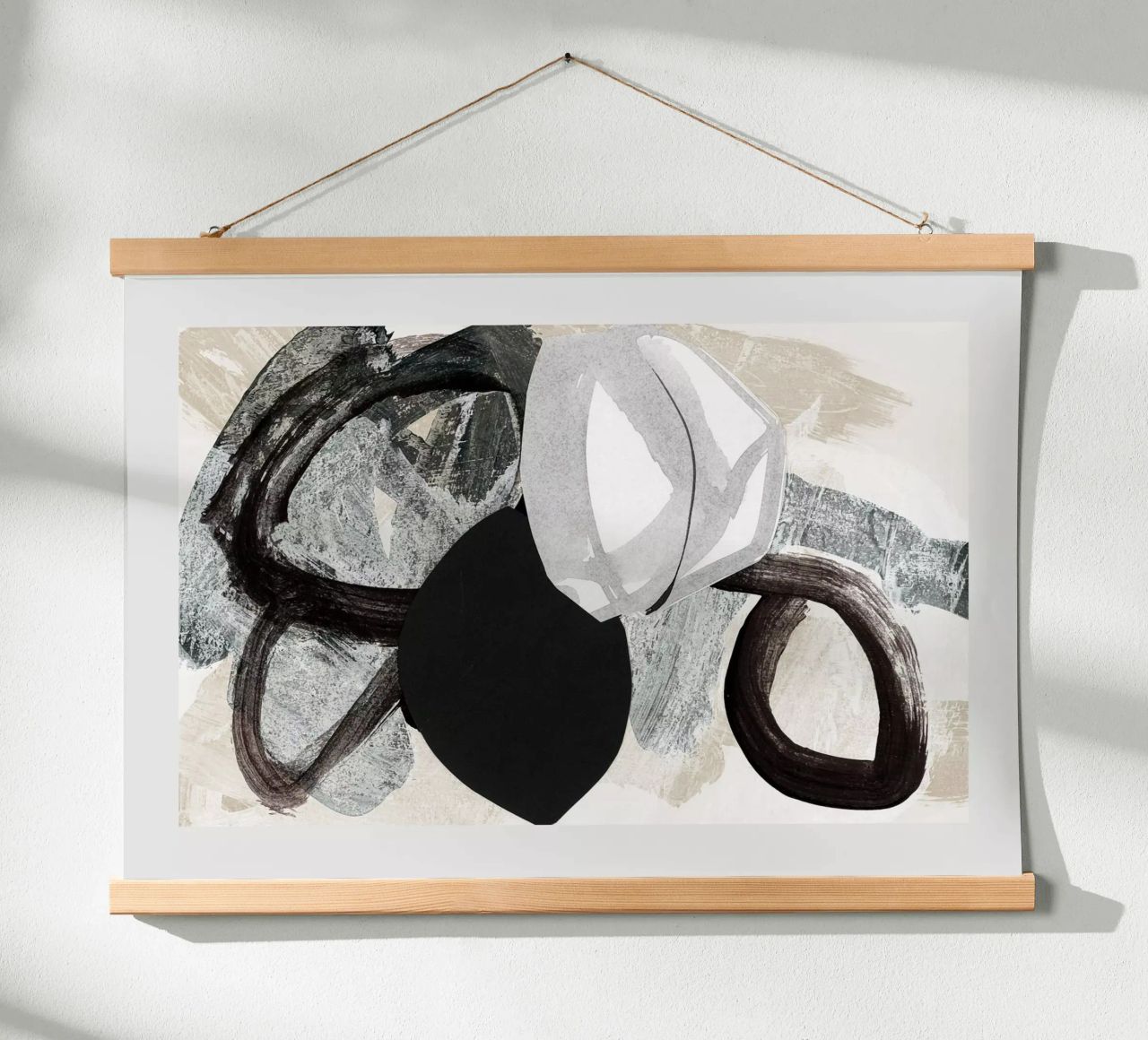 abstract mixed media collage poster by IRIS LEHNHARDT FINE ART