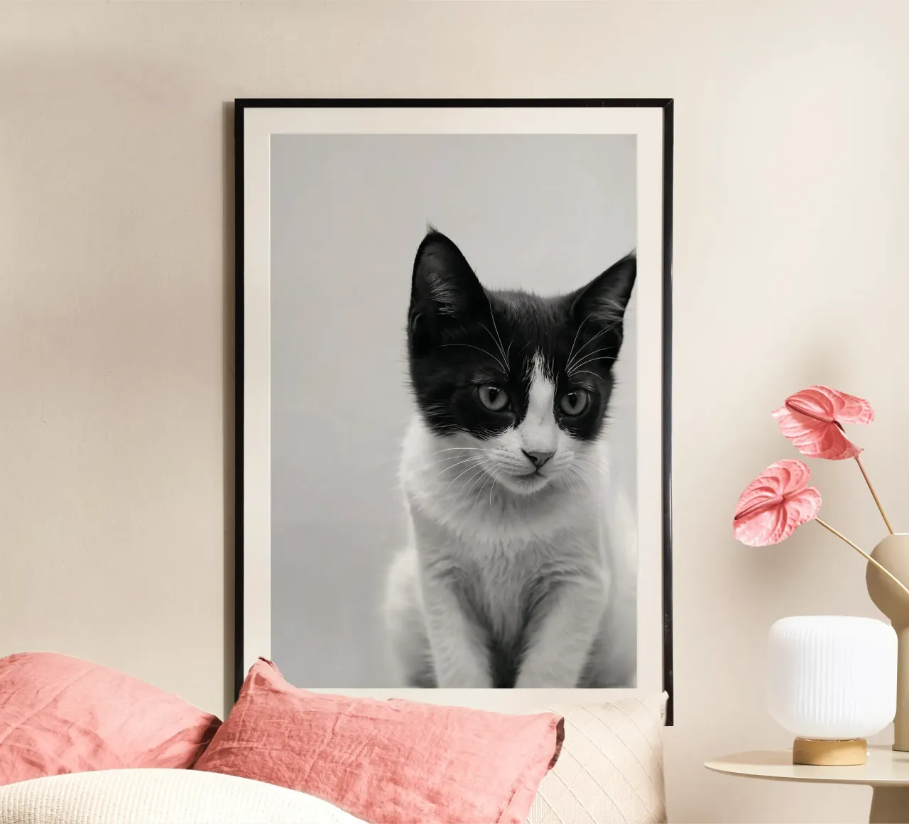 Ritratto in bianco e nero di un giovane gatto | Werk 52 carta hahnemühle da Paws & Portraits