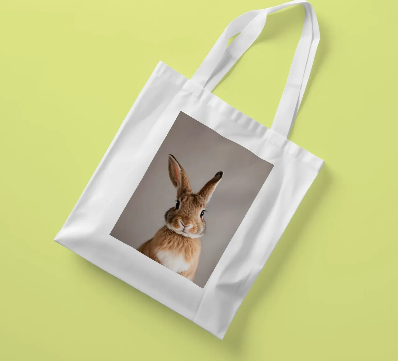 Portrait of a curious rabbit | Work 53 tote bag by Paws & Portraits