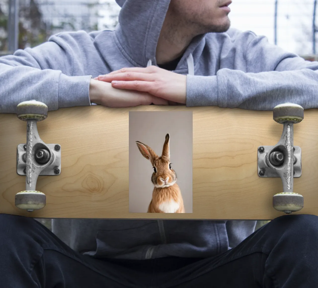 Portrait of a curious rabbit | Work 53 sticker by Paws & Portraits