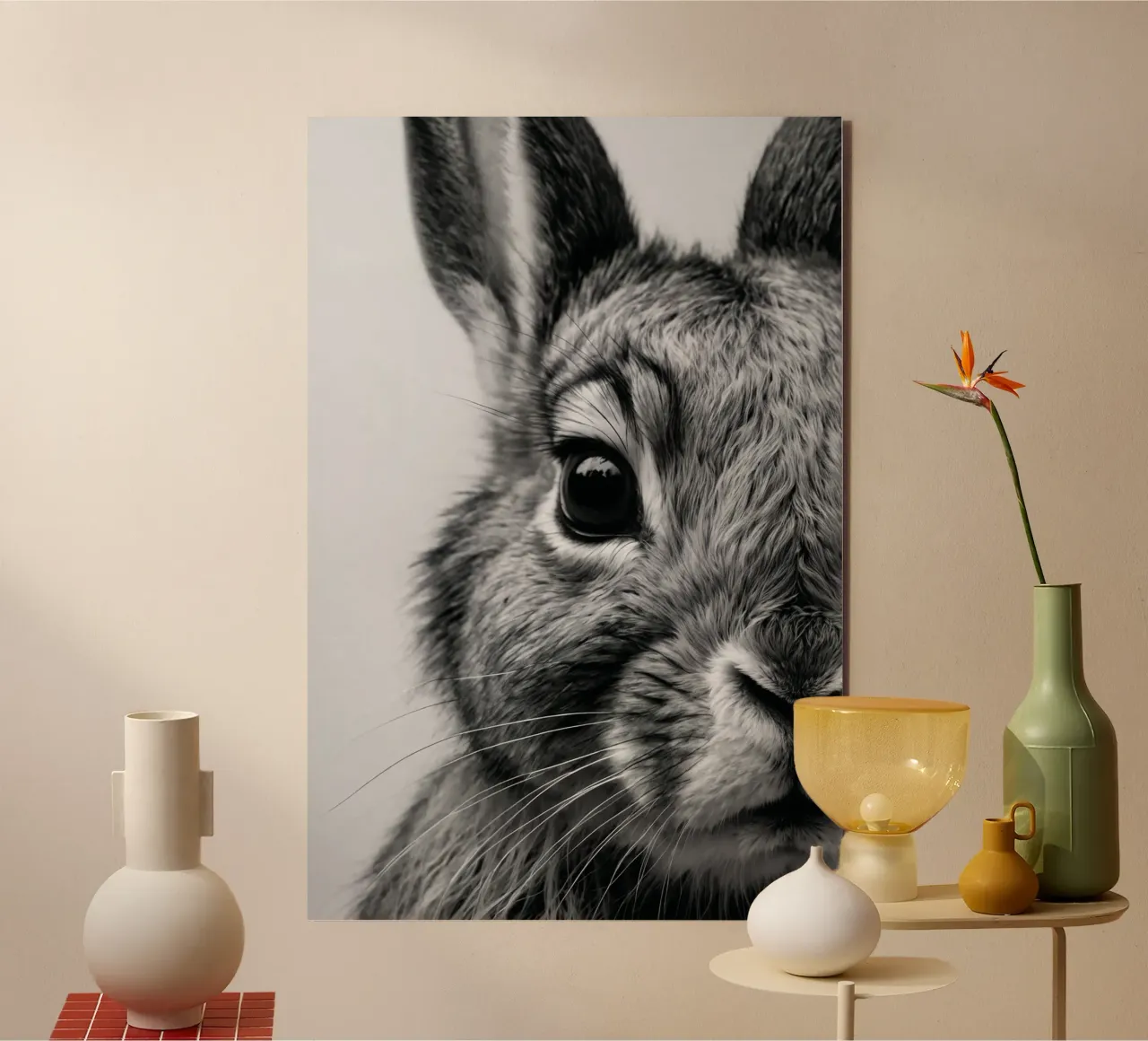 Close-up of a rabbit | Work 54 forex plate by Paws & Portraits