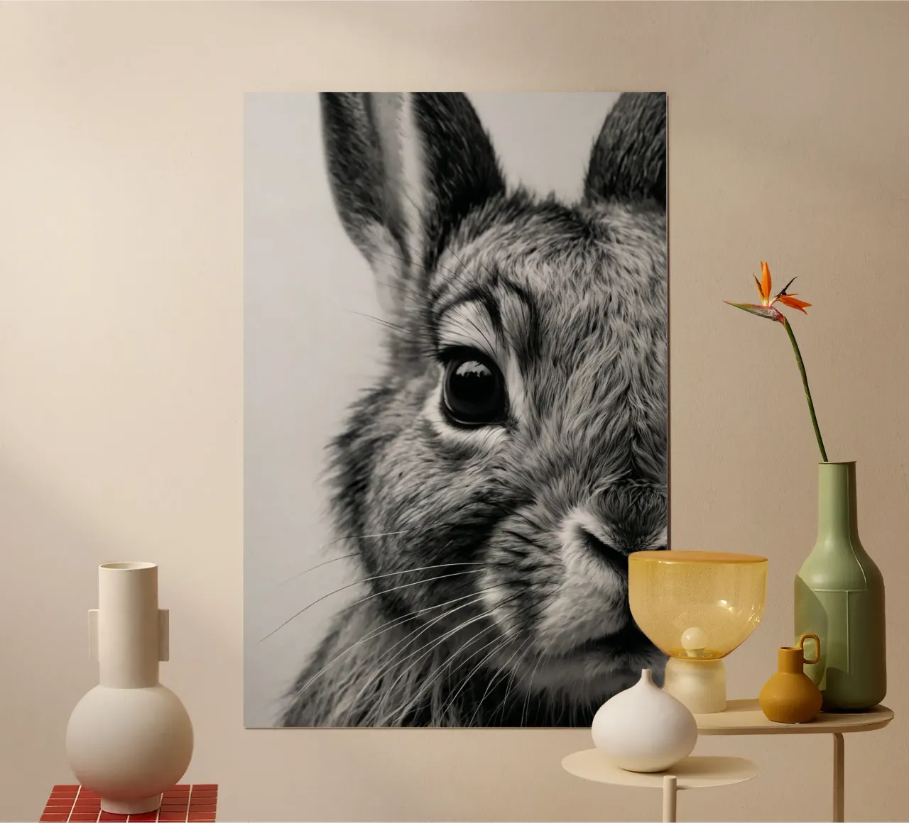 Primer plano de un conejo | Obra 54 hahnemühle de Paws & Portraits