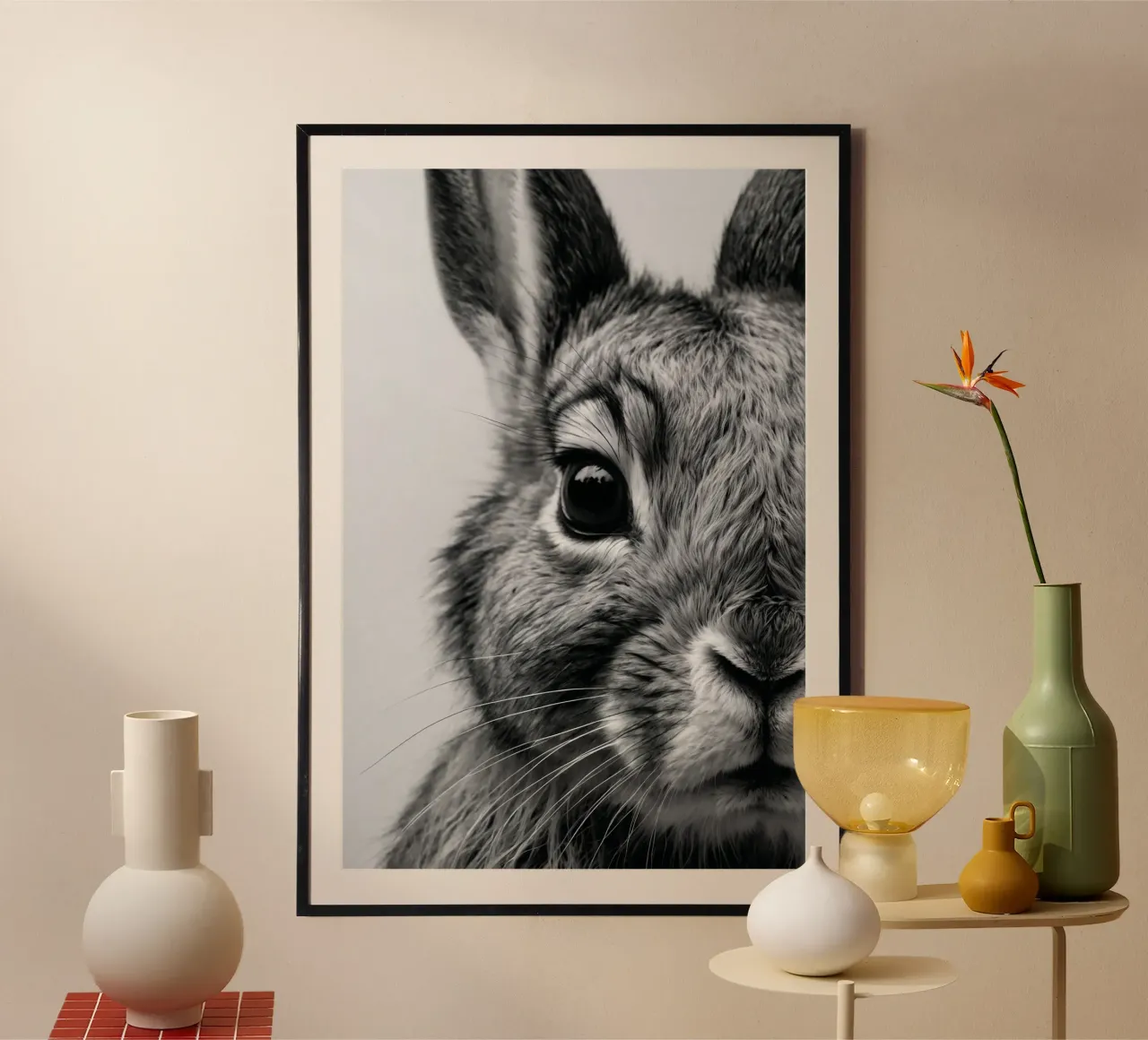 Primer plano de un conejo | Obra 54 hahnemühle de Paws & Portraits