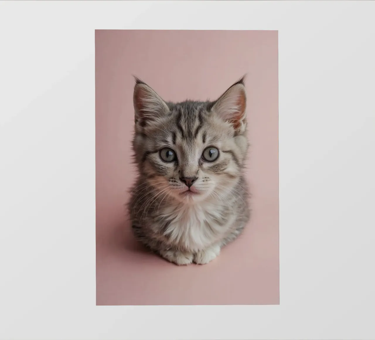 Portrait of a kitten on a pink background | Work 55 photo wallpaper by Paws & Portraits