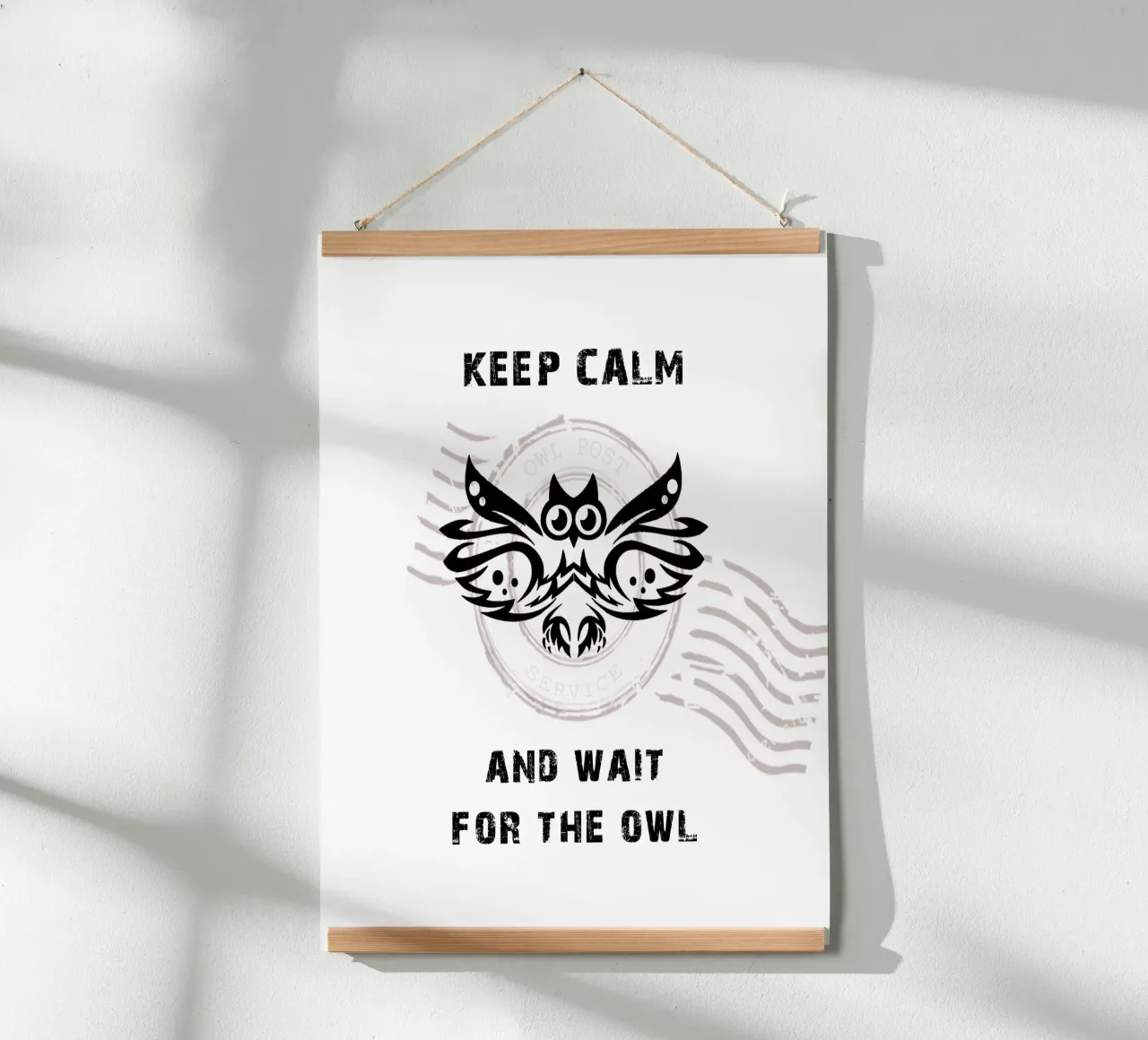 keep calm and wait for the owl - black carta hahnemühle da steffi | wordART