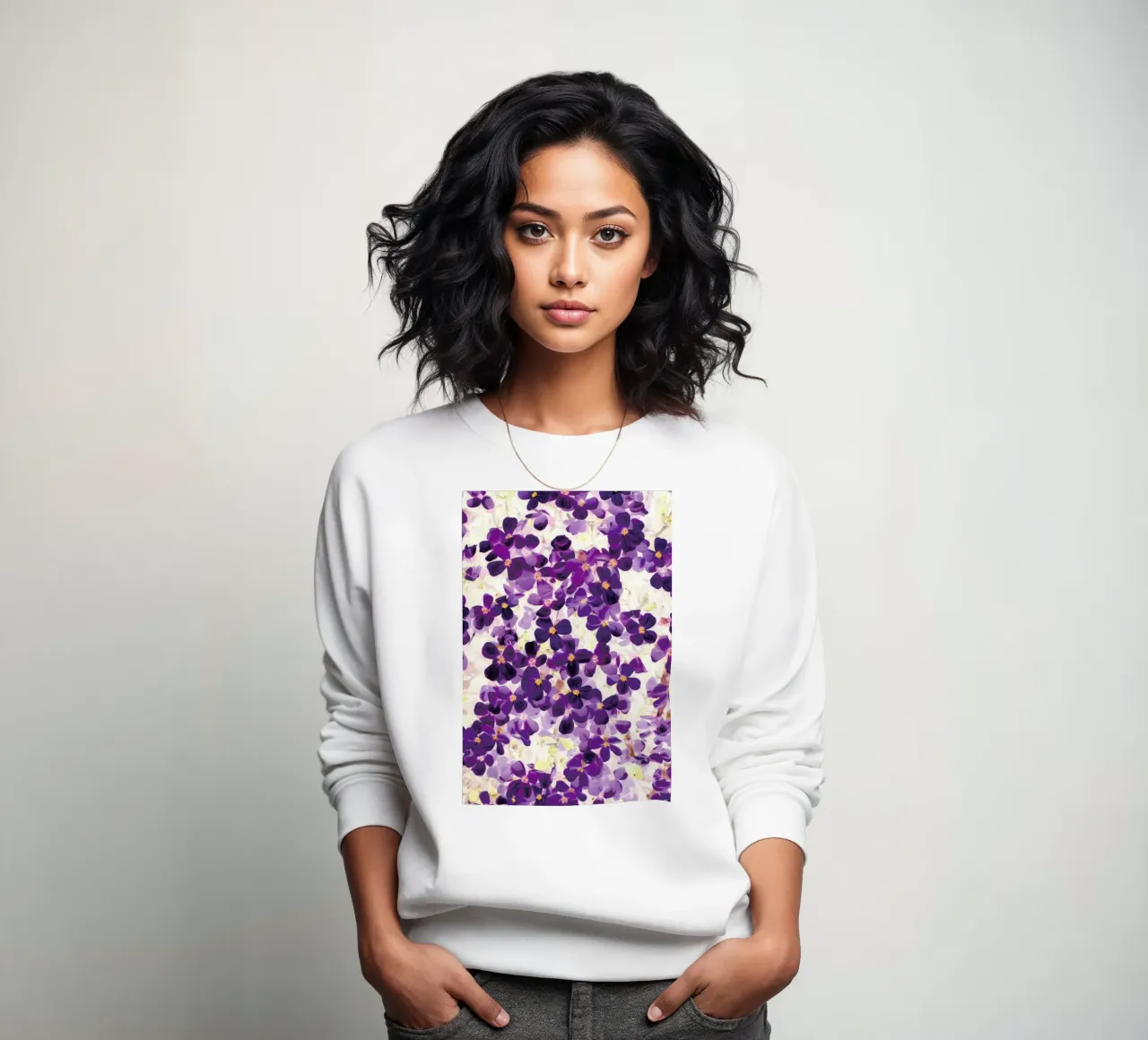 Violet Bloom sweatshirt by Amy Sia