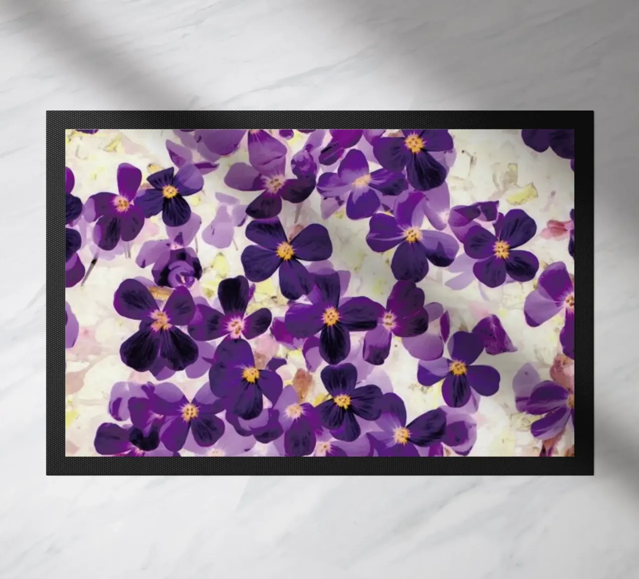 Violet Bloom doormat by Amy Sia