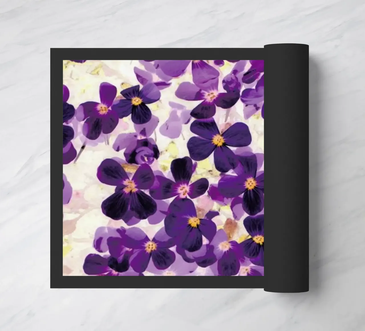 Violet Bloom doormat by Amy Sia