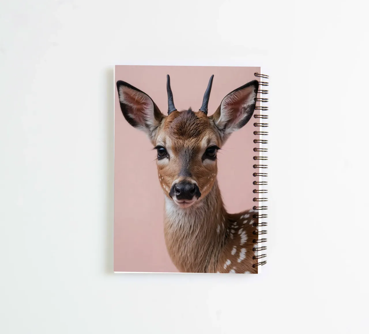 Portrait of a young roebuck with first horns | Work 57 spiral notebook by Paws & Portraits
