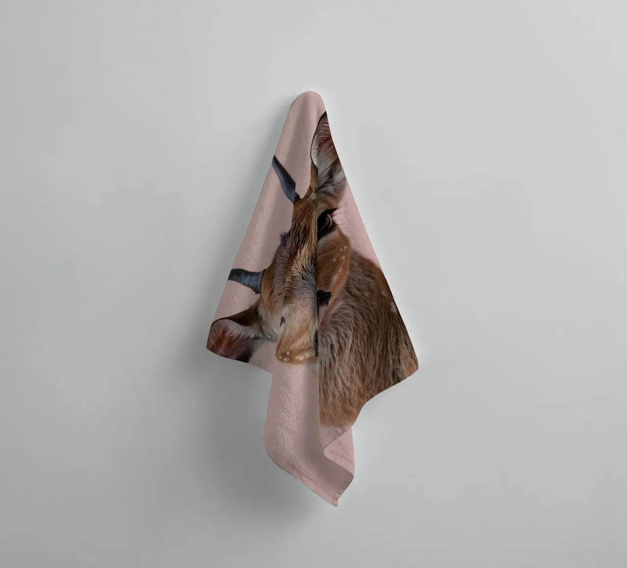 Portrait of a young roebuck with first horns | Work 57 towel by Paws & Portraits