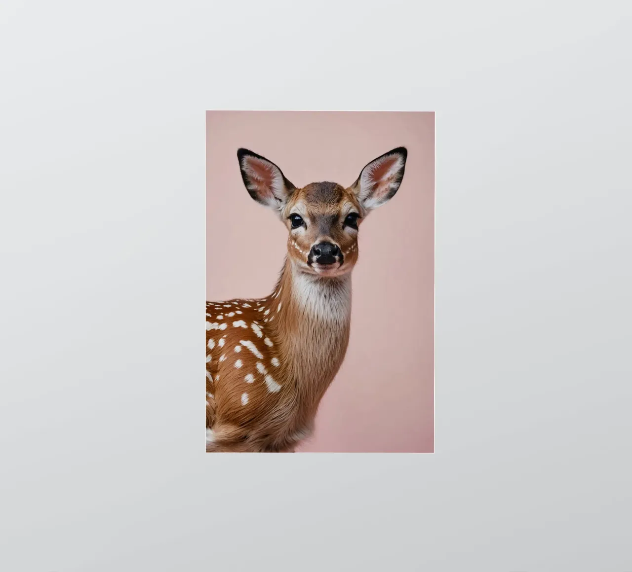 Portret van een jong reekalf met witte vlekken | Werk 58 sticker van Paws & Portraits
