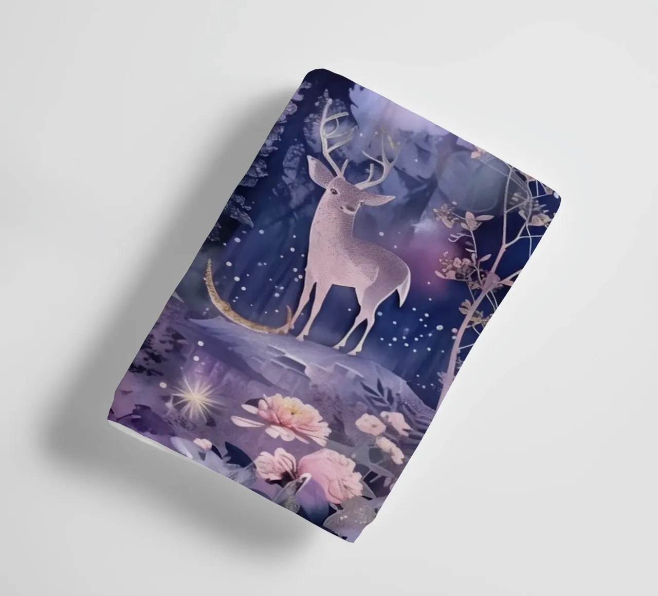 Winter Full Moon Forest Celestial Magical White Christmas towel by Gentle Echoes Art
