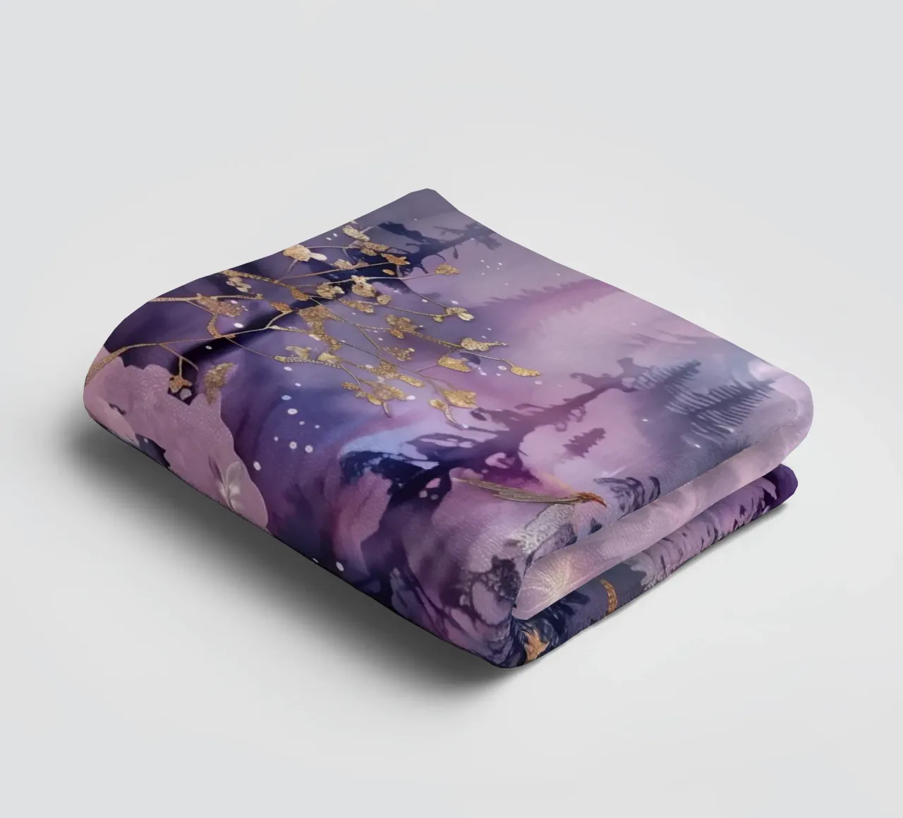 Winter Full Moon Forest Celestial Magical White Christmas towel by Gentle Echoes Art
