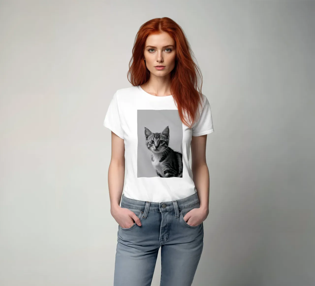 Portrait of a curious kitten | Work 59 t-shirt by Paws & Portraits