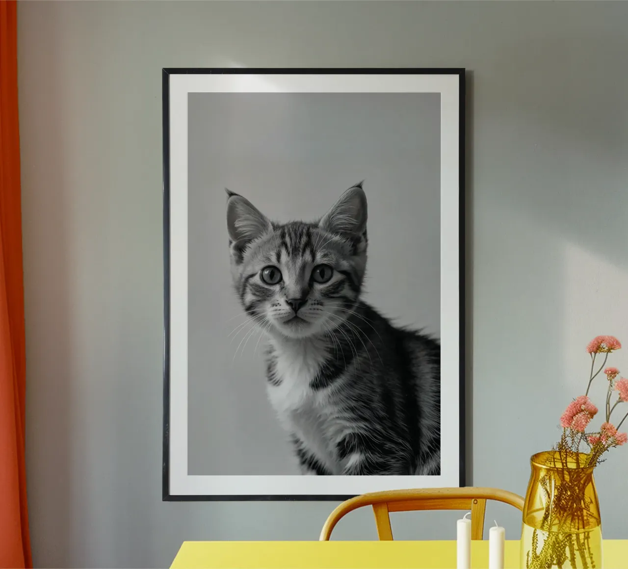 Porträt eines neugierigen Kätzchens | Werk 59 Hahnemühle von Paws & Portraits