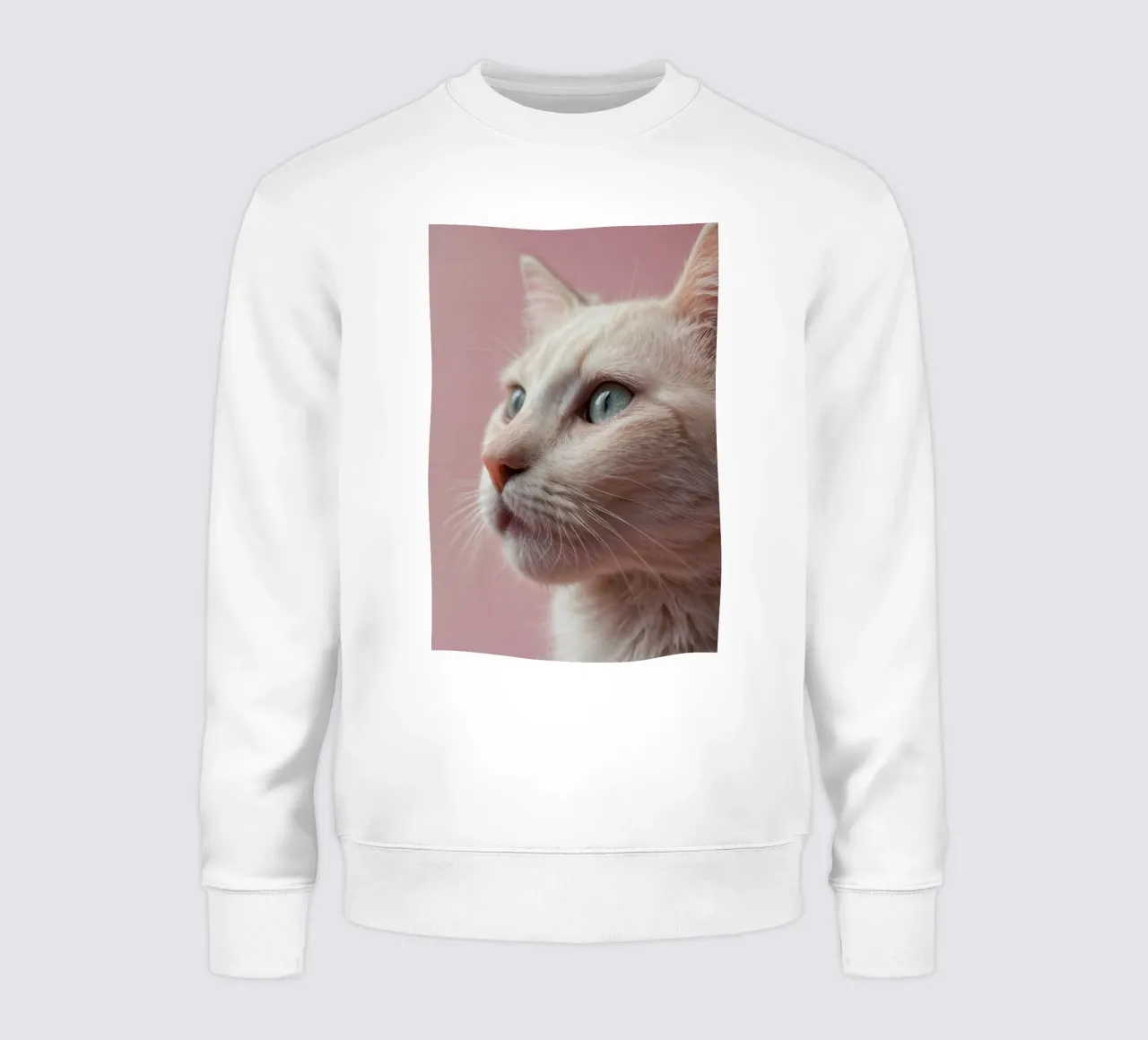 Primer plano de un gatito blanco | Obra 60 sudadera de Paws & Portraits