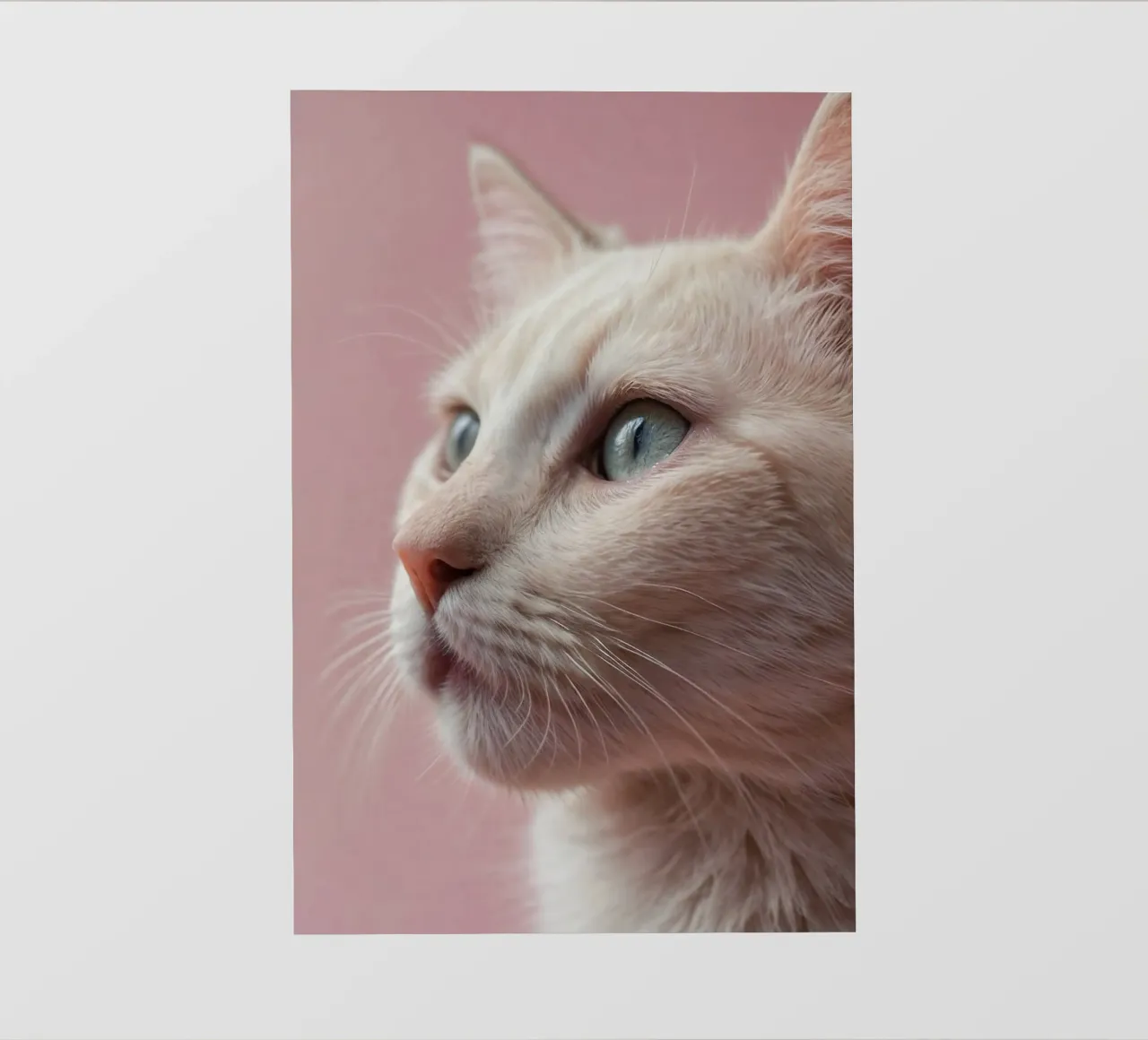 Primer plano de un gatito blanco | Obra 60 lámina retroiluminada de Paws & Portraits
