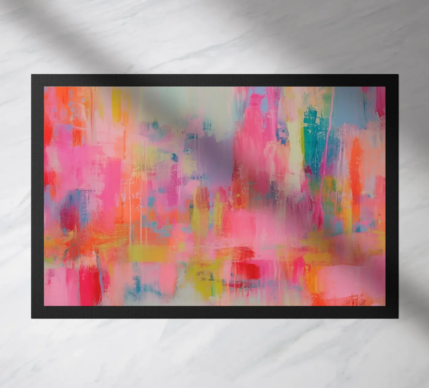 Liquid Neon Echo doormat by Carinaprint
